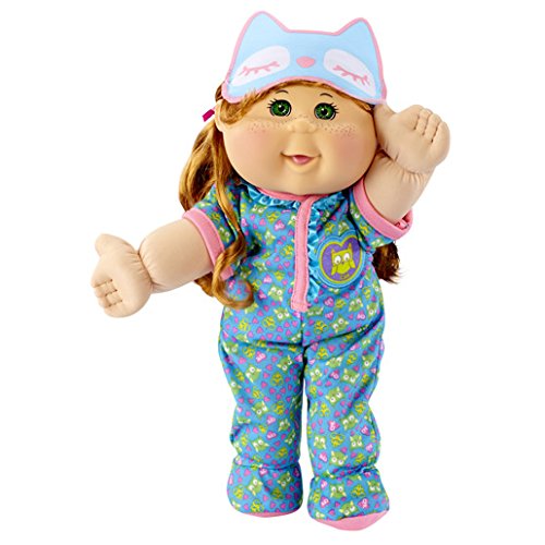cabbage patch kids toddler girl with blonde hair and blue pajamas
