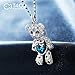 T400 Blue Heart Crystal Teddy Bear Pendant Crystal Necklace Graduation Gifts for Her Girls Daughter