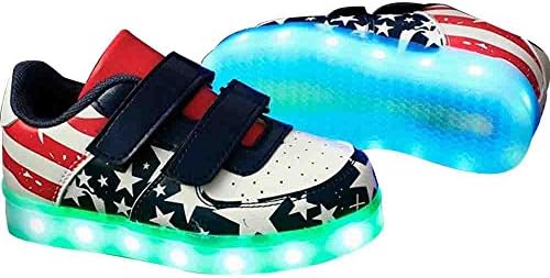 Toddler Little/Big Kid Boy Girl High Top Led Sneakers Light Up Flashing Shoes USB Flashing LED Light Sport Shoes (Little Kid/Big Kid)