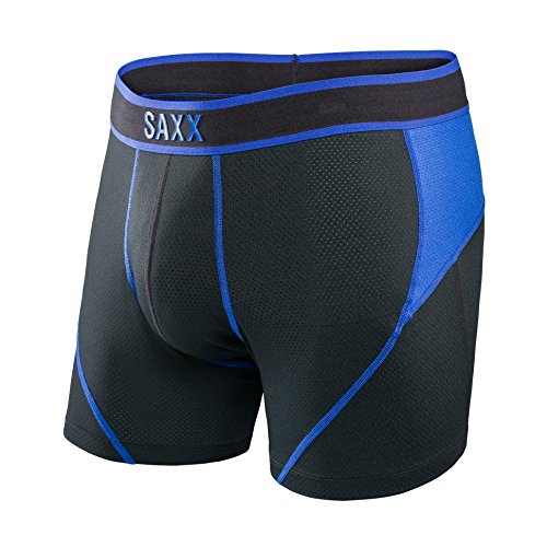 Saxx kinetic boxer brief, m, black / cobalt
