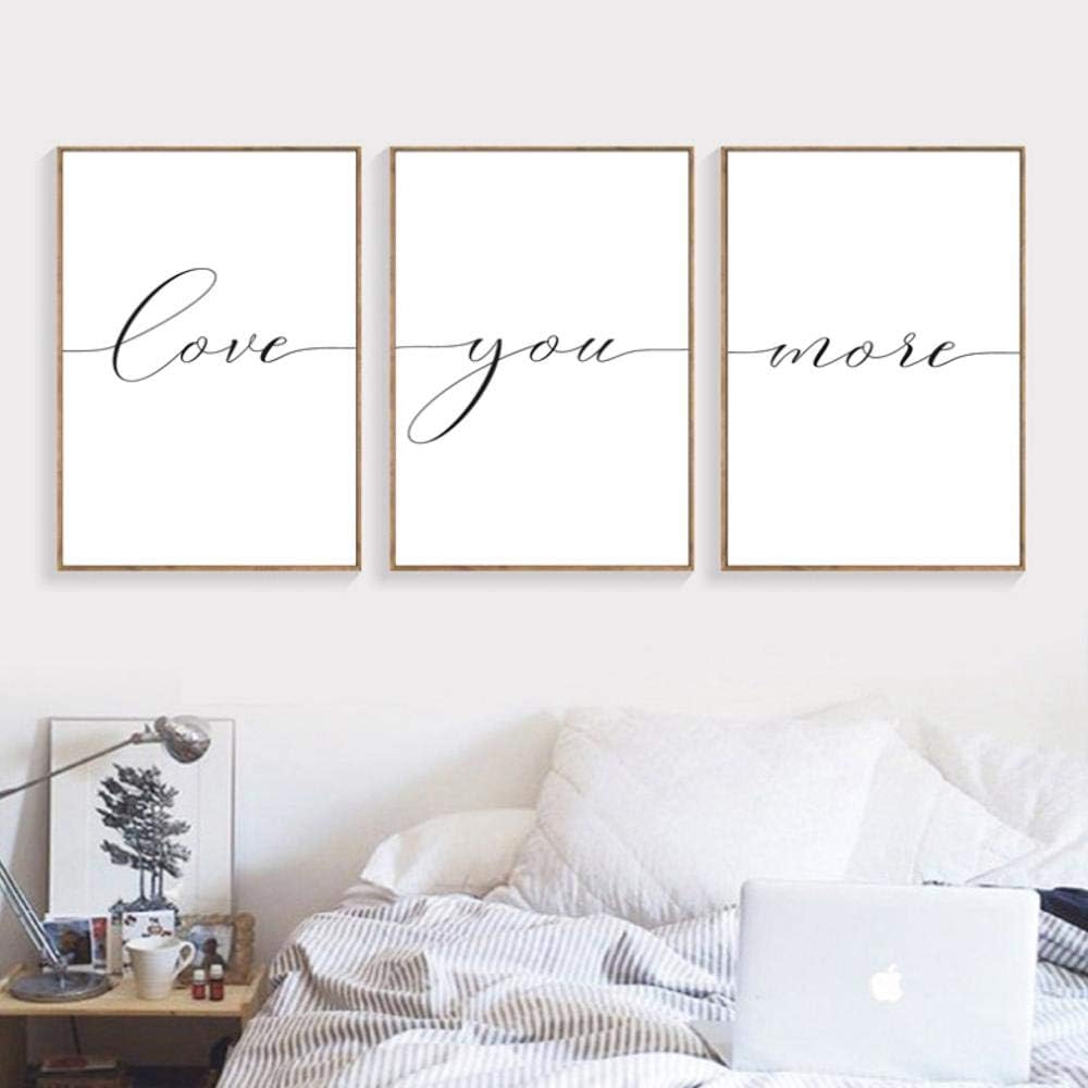 Love You More Romantic Quote Posters And Prints Bedroom Wall Art Decor Lovely Words Art Canvas Painting Pictures Wedding Gifts 24x32inch 60x80cm Amazon Ca Home Kitchen