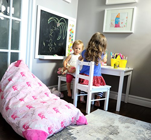MiniOwls X-Large TOY STORAGE BAG - when filled, turns into BEAN BAG SEAT - Organizer that fits 60- 80 stuffed animals or 200l / 52 gal of other filler (Pink with ballerinas, princesses and fairies) - Thumbnail 6