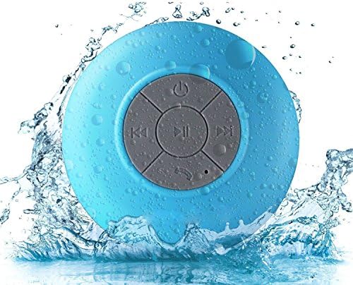 TOP PLUS HD Water Resistant Bluetooth 3.0 Shower Speaker, Handsfree Portable Speakerphone with Built-in Mic, 6hrs of playtime, Control Buttons and Dedicated Suction Cup