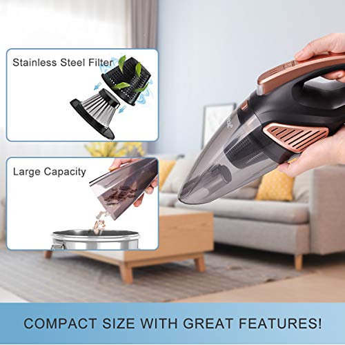 Handheld Vacuum Car Cleaner, Cordless Rechargeable Vacuum Cleaner