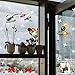 Christmas Window Sticker Holiday Decorative No Glue Christmas Window Clings with Snowflake Snowman Santa Claus Merry Christmas Sign for Kids 17.7-inch by 32.7-inch (45×83CM)