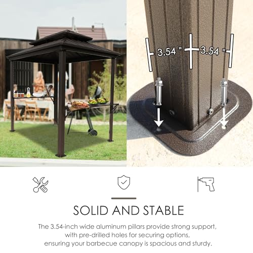Kozyard 6x8 Hardtop BBQ Grill Gazebo Review: Aluminum Shelter with Side Shelves image 28