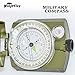 Professional Multifunction Metal Military Compass by Ninjetics - Highly Accurate, Waterproof with Luminous Display