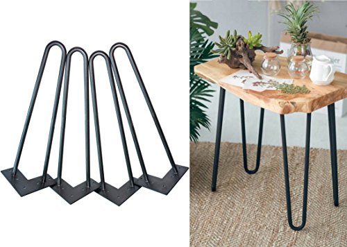 16 Hairpin Legs 3/8” Thick Satin Black Two-Rod Bahrain Ubuy