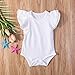 Infant Baby Girl Basic Ruffle Short Sleeve Cotton Romper Bodysuit Tops Clothes ,White,9-18 Months(90)