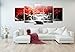 youkuart kx9906 5-Piece Red Woods Waterfall Canvas Print Paintings for Wall and Home DÃcor