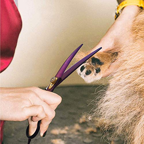 TIJERAS 7Inch Dog Grooming Scissor Curved Chunker Shears Pet Grooming
