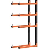 Olgsibb Lumber Storage Rack,Upgrade Folding Lumber Rack Wall Mount,Heavy Duty Metal 4 Level 32 Inch Wood Storage Rack for Garage Storage Organization