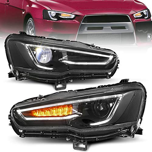 BLACK 2008-2018 For Mitsubishi Lancer Evolution EVO X Projector LED