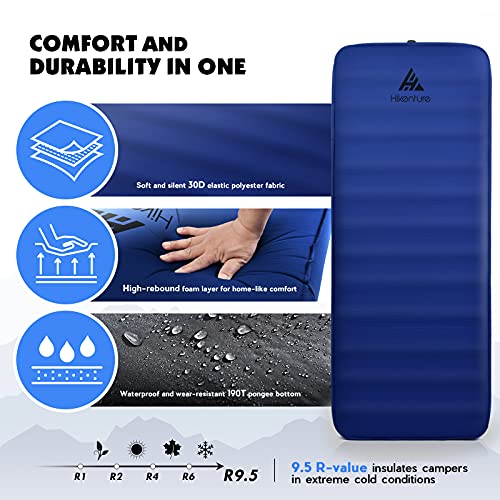 Hikenture 4 INCH Thick Self Inflating Sleeping Pad with 9.5 R Value