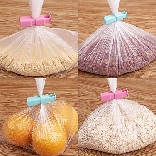 Cozihom Squeeze Bread Bag Cinch Clips, Slip Grip Easy Squeeze & Lock, Assorted Color, 12 Pack