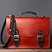 Coal Creek Leather Leather English Briefcase Single Gusset/Wickett & Craig Full Grain Harness Leather/Classic Buckle Briefcase with 13