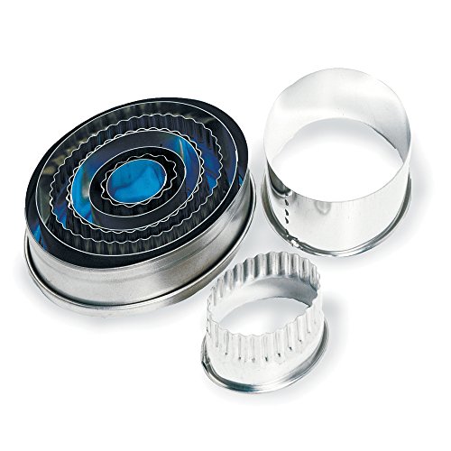 Fox Run 3623 Plain and Crinkled Oval Cookie Cutter Set, Stainless Steel, 9-Piece