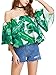 ROMWE Women's Floral Print Summer Off Shoulder Loose Blouse Top