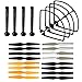 AVAWO for Syma X8C X8W X8G Parts Venture RC Quadcopter Blade Propeller & Propeller Protectors Blades Frame & Landing Skid (Black)