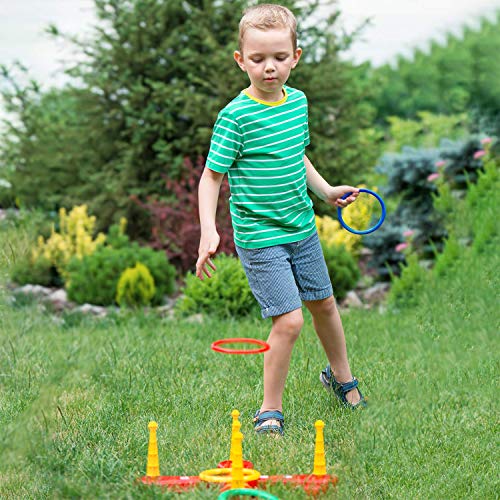 C-pop Rings for Ring toss,16Pcs Multicolor Plastic Toss Rings for Speed and Agility Practice Games,Carnival Garden Backyard, Outdoor Games,Toss Ring Game (16pcs)