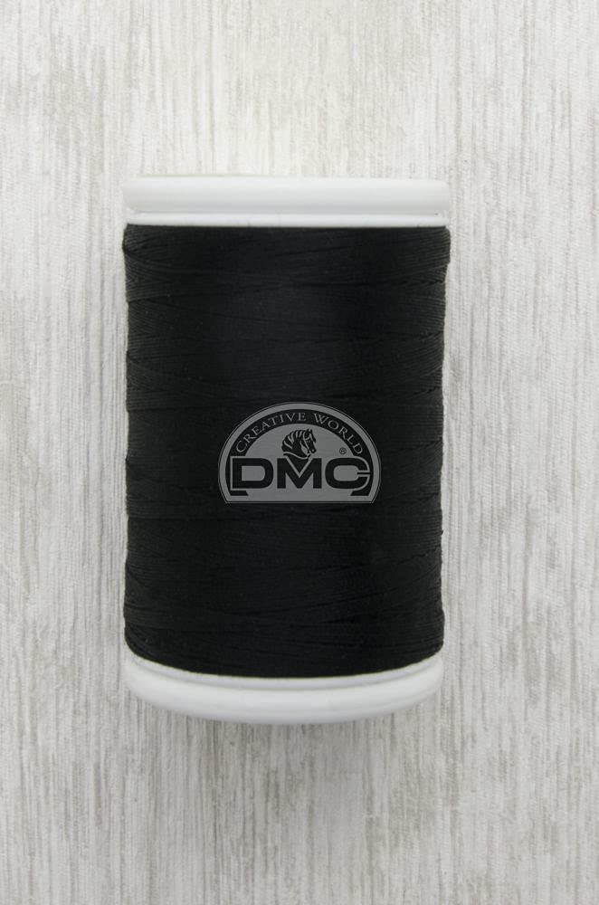 DMC - Corded Sewing Thread - Size 40-100% Cotton | Resistant - Flexible to Use | 300 m Reel | Black and White
