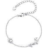 WOSTU Silver Adjustable Bracelets 925 Sterling Silver Link Bracelets for Women Anniversary Birthday Christmas Jewelry for Women