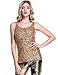 PrettyGuide Women Shimmer Glam Sequin Embellished Sparkle Tank Top Vest Tops ,Gold,Us Size -Medium, Asian Size- L