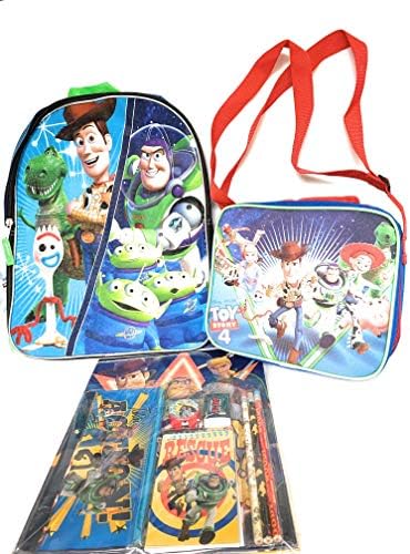 Toy Story 4 16 Inch Backpack with Lunch Box and Stationary Set