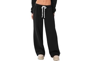 HeSaYep Women's Fleece Lined Sweatpants Wide Leg Thermal Winter Warm Baggy Sweat Pants with Pockets