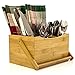 Intriom Cutlery Holder Flatware Caddy Silverware Caddy Tableware Tabletop Holder with Swing Handle Bamboo Collection