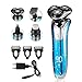 Electric Shaver Razor for Men Wet And Dry 4 In 1 Rotary Razor Cordless USB Rechargeable with Attachments to Clean Face and Adjust Beard Head Hair Nose Hair