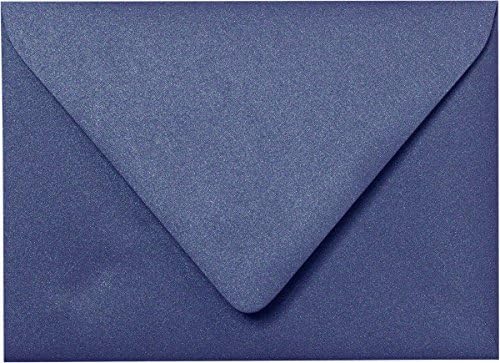 A-7 Blueprint Blue Metallic Euro Flap Envelopes (5 1/4" x 7 1/4") - 50 Envelopes from Paper and More