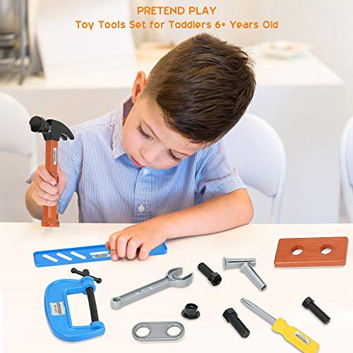 Elec3 Toy Tools, Kids Tool Set 40 Pieces for Toddlers, Boys Construction Play Tools Kit with a Durable Plastic Case-Children Learning, Educational Gift