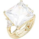 Lavencious Big Bold CZ Stones Stretch Statement Rings for Women Size 7-9