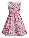 Arshiner Little Girls O-Neck Sleeveless Floral Print Back Zipper Pleated Dress with Belt
