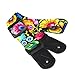 CLOUDMUSIC Tenor Concert Soprano Baritone Ukulele Strap Coloful Floral Pattern Straps With 2 Buttons For Adult Size And Kids Peacock Flowers In Black