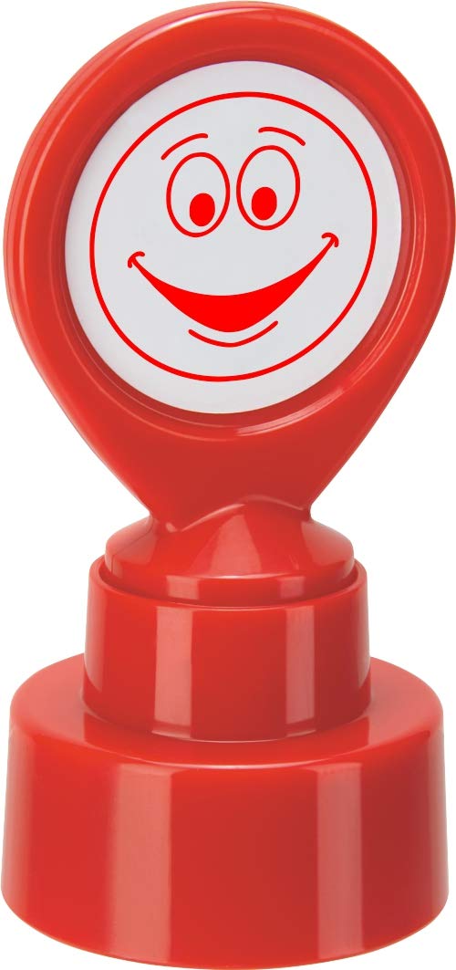 COLOP motivational stamp - Happy Face - Red ink | 147165 | Teacher reward smiley school stamper