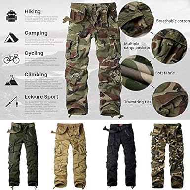 mosingle Womens Combat Camo Cargo Trousers Camouflage Army Military Tactical Work Pants