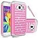 Galaxy Core Prime Case, ECStudded Rhinestone Crystal Bling Diamond Hybrid Defender Armor Case Cover for Samsung Galaxy Core Prime G360 (Pink+Grey)