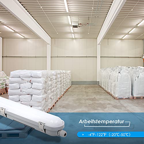 TenArea Feuchtraumleuchte LED 60cm 20W 2160LM, Verknüpfbar Werkstattlampe IP65 Wasserfest, LED Röhre Wannenleuchte für… – Bild 7