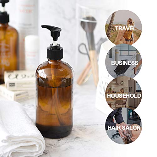 Yebeauty Pump Bottle, Pump Lotion Dispenser 17oz/500ml Empty Bottle with Pump Multipurpose for Emulsion Shampoo or Body Wash Bottle Pack of 2