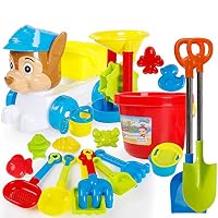 AODLK 14 PCS Soft Silicone Kids Sand Beach Toys for Children Outdoor Play and Fun Castle Bucket Spade Shovel Sandbox Rake Water Tools Set Included Sand Sifter Watering Can