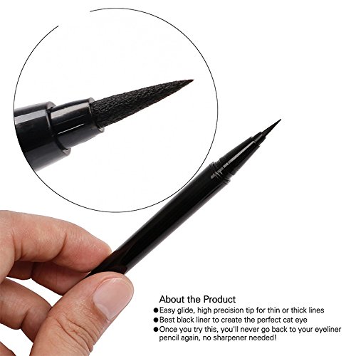 image for Docolor Waterproof Lasting Liquid Eyeliner, Slim Black Eye liner Makeu