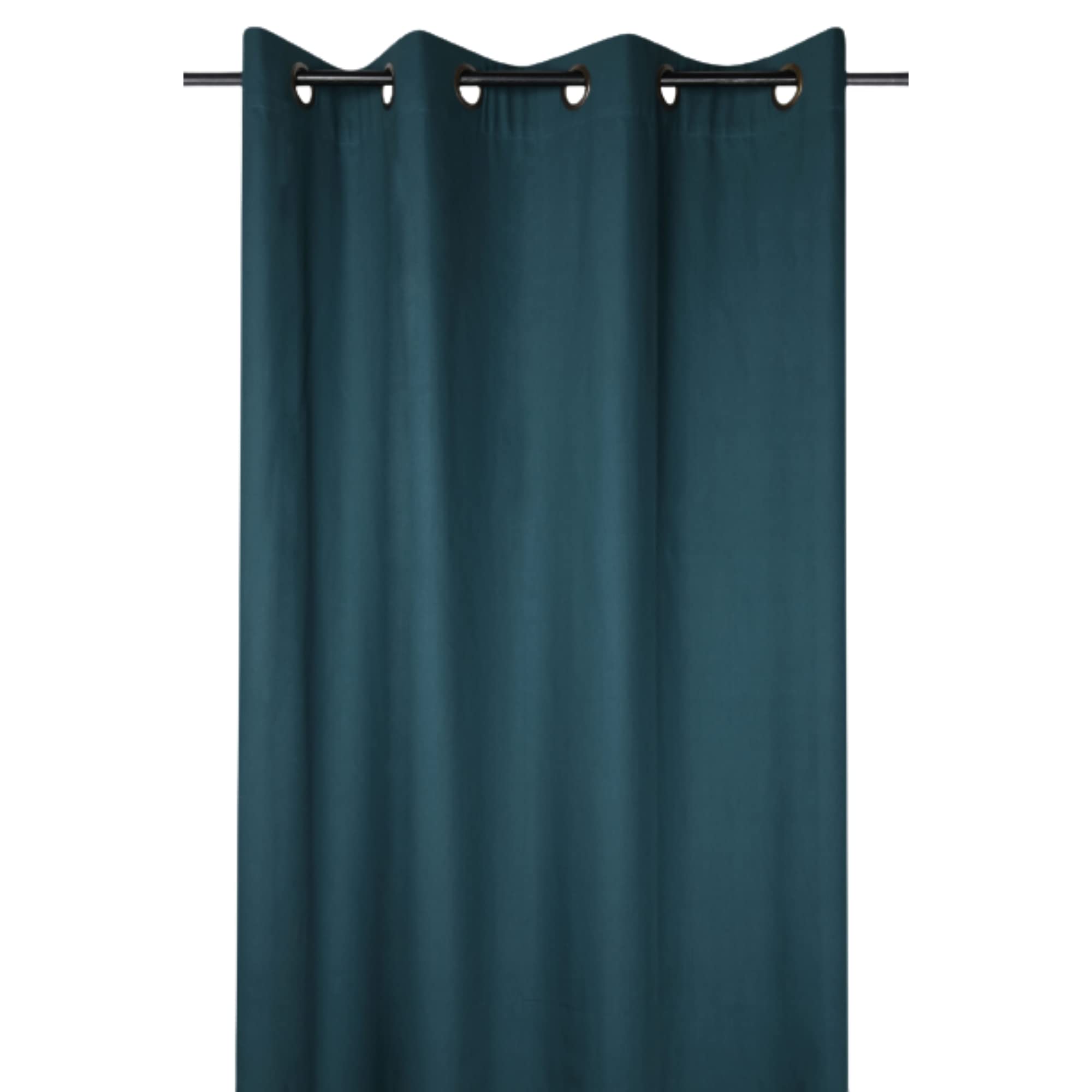STOF Lovely CASA, Eyelet Curtain, Size 140 x 260 cm, 100% Cotton, Emerald, Oxford Model, Cotton Satin, Very Elegant and Soft to the Touch, 8 Eyelets, Easy Installation