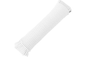 SDLTHR 100ft Plastic Coated Clothesline-Synthetic Fiber Core-Clothes Rope Camping Utility Good for Tie