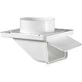 Lambro 143W 4-inch Plastic Soffit Exhaust Dryer Vent with Damper - White