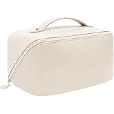 COLGRAM Travel Makeup Bag, Large Capacity Cosmetic Bags for Women, Waterproof Portable Toiletry Bag with Multiple Compartments for Organizer