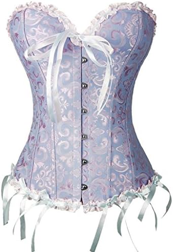 PhilaeEC Women's Plus Size Bridal Lingerie Lace up Satin Boned Corset + G-string