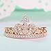 Women's Crown Tiara Rings Exquisite 18K Gold Plated Princess Tiny CZ Diamond Accented Promise Rings for Her Size 5-10