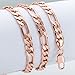 Trendsmax Mens Chain Womens Flat Figaro Link Rose Gold Plated Necklace 6mm 18-36inch